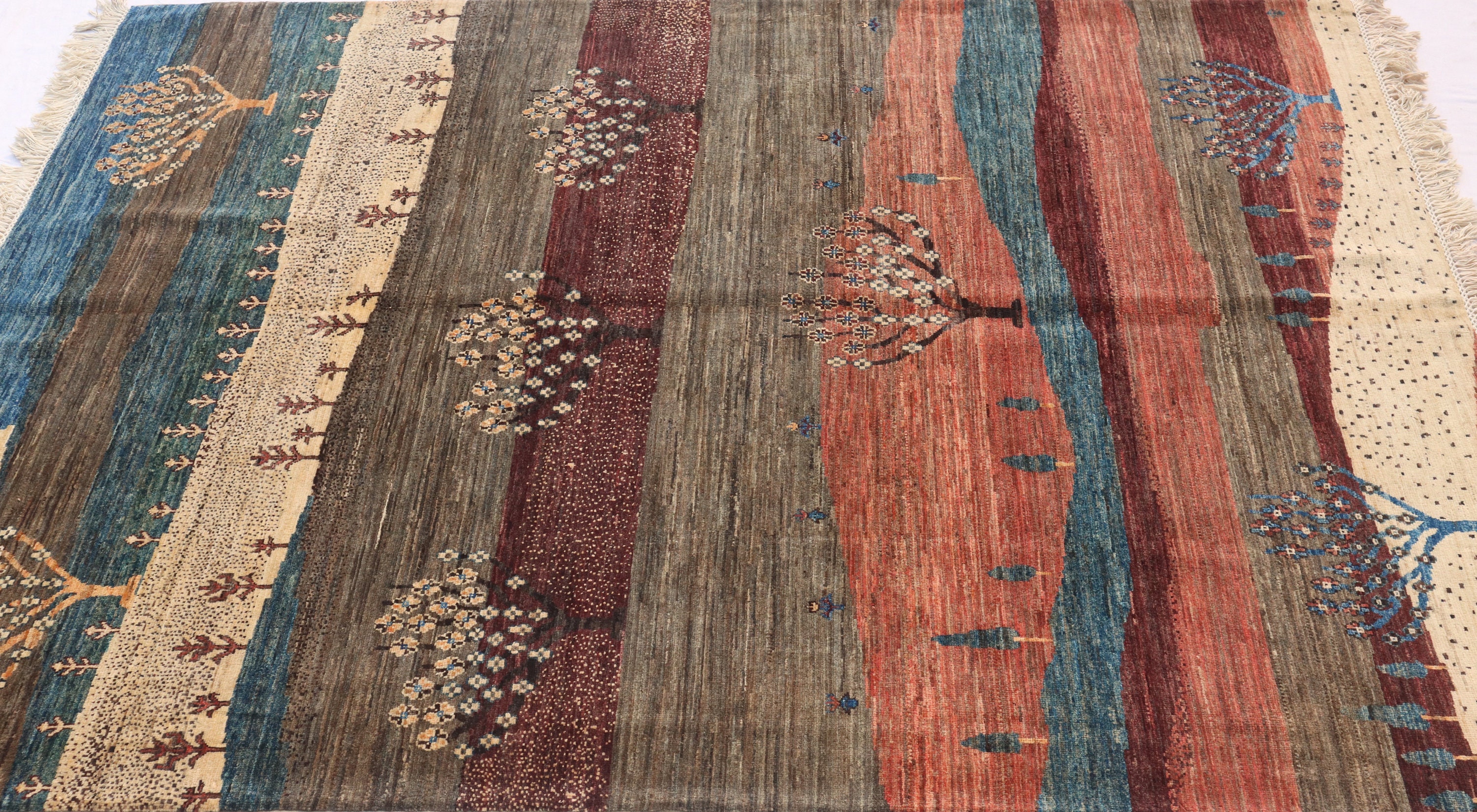 6X8 FT Tree Gabbeh Rug Tree of Life Persion Style Hand Knotted Gabbeh ...