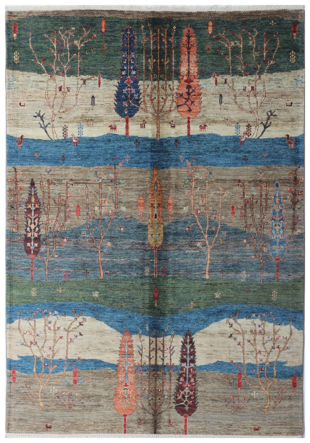 Persion Style Rug Image 6X8 FT Tree Gabbeh Rug - Tree of Life Persion Style Hand Knotted Gabbeh ...