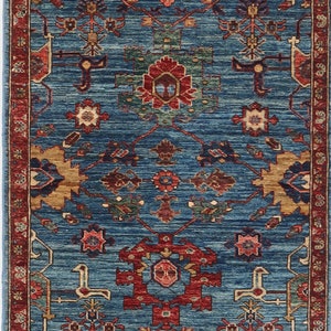 14 FT Floral Bijar Design Runner Rug - Persian Style Afghan Hand knotted Oriental Afghan Rug - Hallway Rug - Living room - Bedroom Rug.