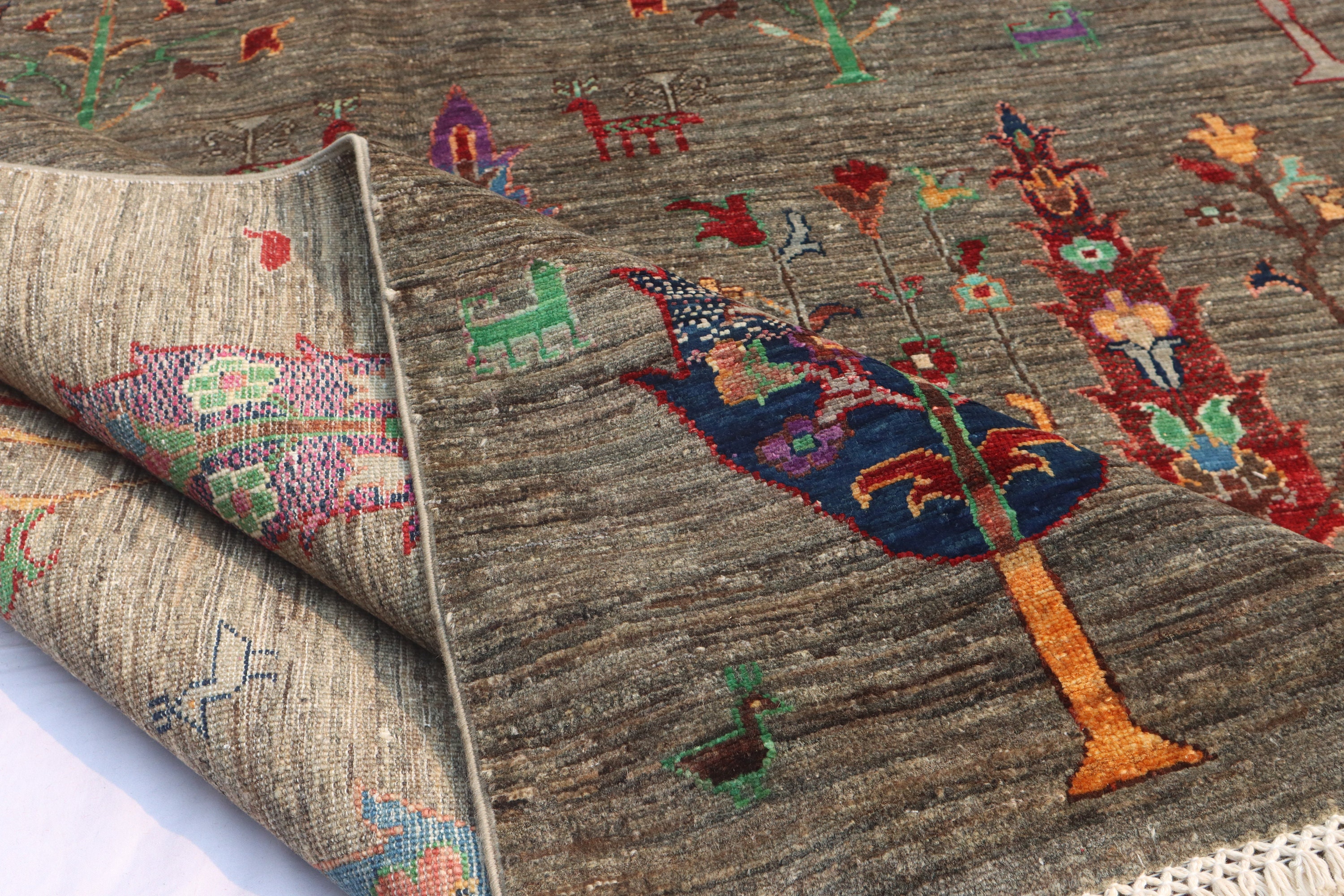 6X8 FT Tree Gabbeh Rug - Tree of Life Persion Style Hand Knotted Gabbeh ...