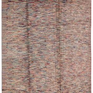 9x12 ft - Afghan Multicolor stripes Gabbeh Gallery size Hand knotted Veg dyes Wool Rug - Living room -Bedroom  8.9x11.5