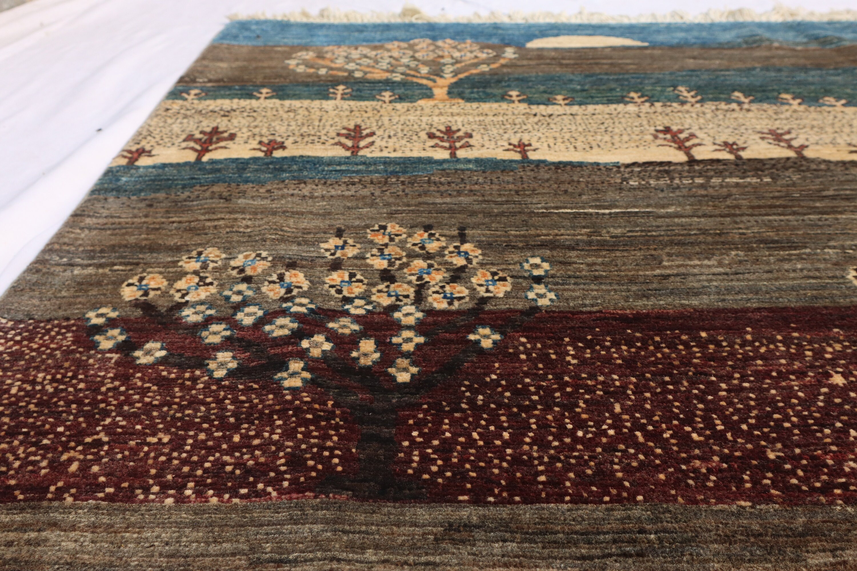 6X8 FT Tree Gabbeh Rug Tree of Life Persion Style Hand Knotted Gabbeh ...