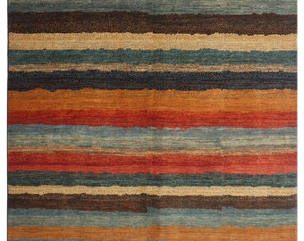 8X10 FT Multi-color landscape Afghan Gabbeh-Persion Style Hand Knotted Gabbeh Rug- Living Room Rug -kids Room Rug - Bed Room Rug - Afghan Ru