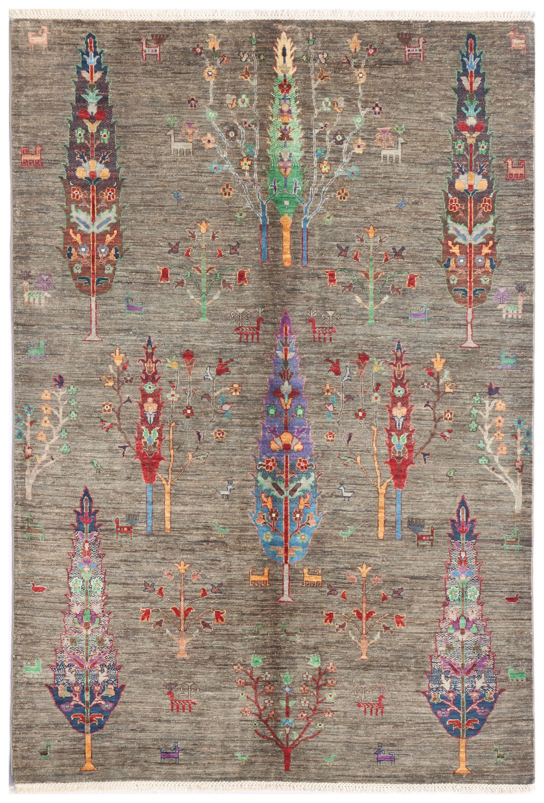 Persion Rug Figures 6X8 FT Tree Gabbeh Rug - Tree of Life Persion Style Hand Knotted Gabbeh ...