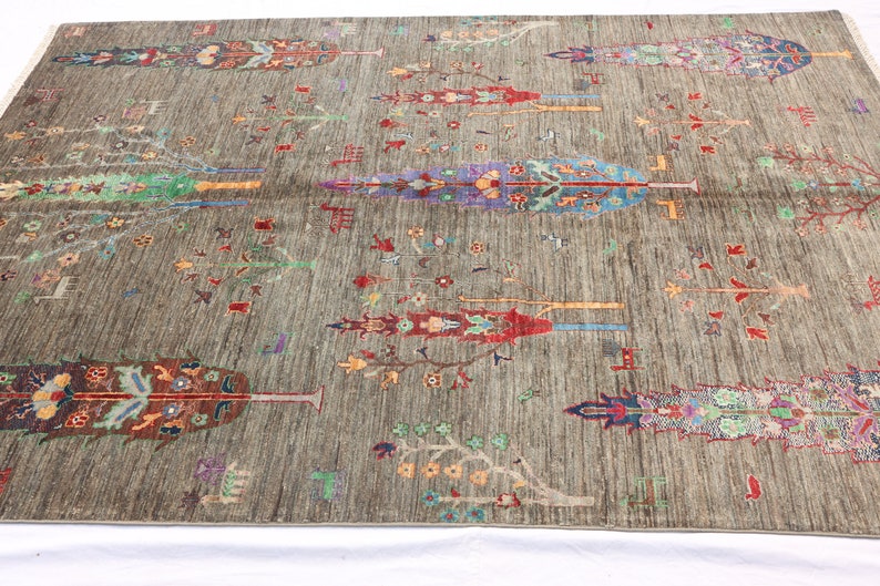 6X8 FT Tree Gabbeh Rug - Tree of Life Persion Style Hand Knotted Gabbeh ...