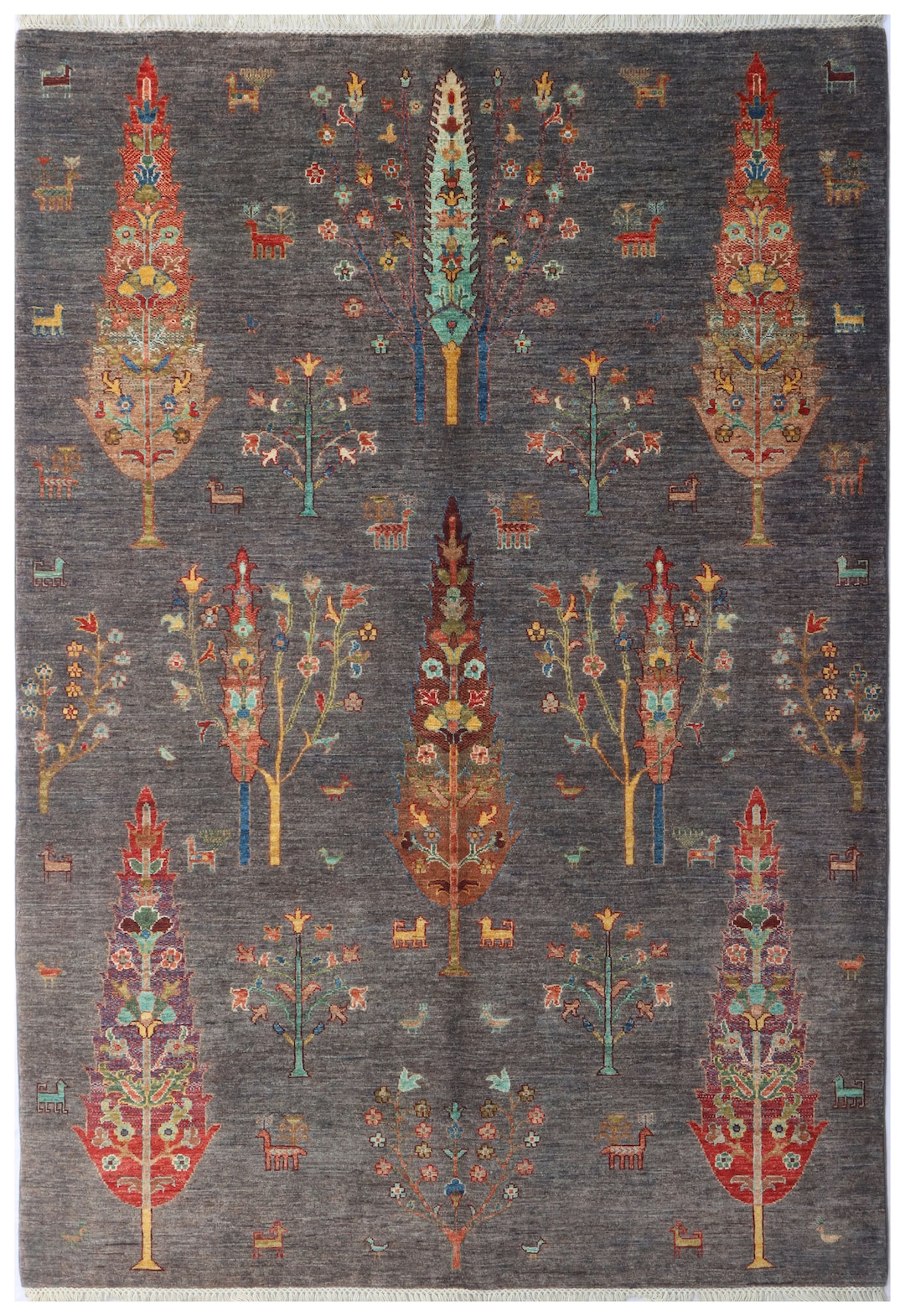 Persion Style Rug Image 6X8 FT Tree Gabbeh Rug - Tree of Life Persion Style Hand Knotted Gabbeh ...