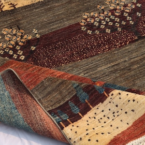 6X8 FT Tree Gabbeh Rug Tree of Life Persion Style Hand Knotted Gabbeh ...