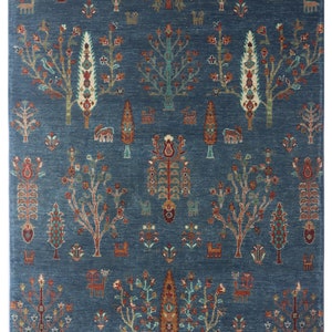 5x7 FT Tree Gabbeh Rug - Tree of Life Persion Style Hand Knotted Gabbeh Rug - Living Room Rug - Bed Room Rug - Bed Room Rug - Afghan Rug.