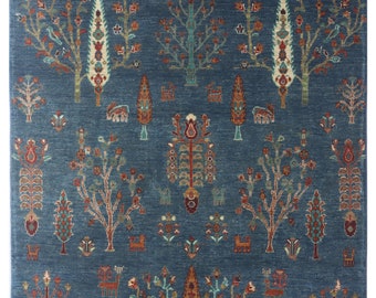 6X8 FT Tree Gabbeh Rug Tree of Life Persion Style Hand Knotted Gabbeh ...