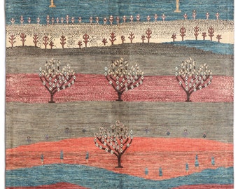 6X8 FT Tree Gabbeh Rug Tree of Life Persion Style Hand Knotted Gabbeh ...