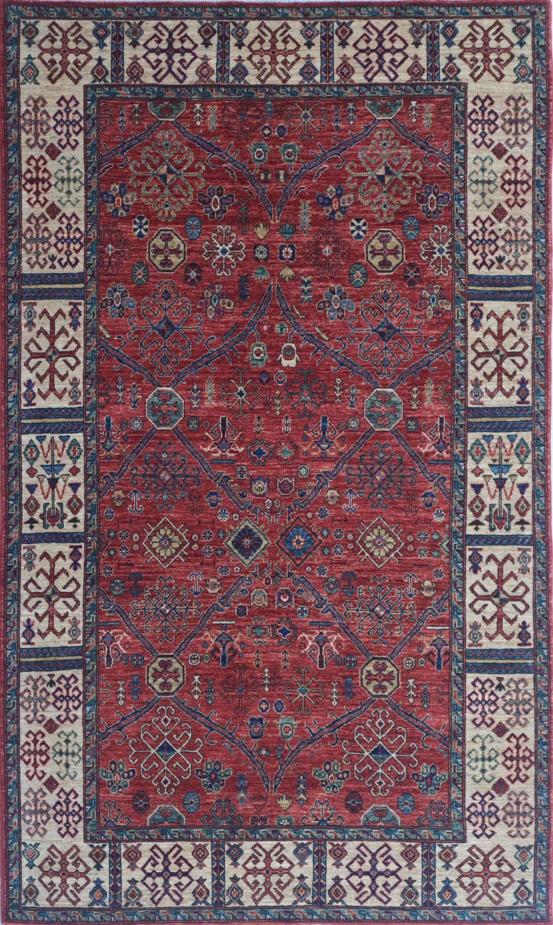 5X8 FT Red Heriz Area Rug - Persian Style Afghan Hand Knotted Veg Dyes ...