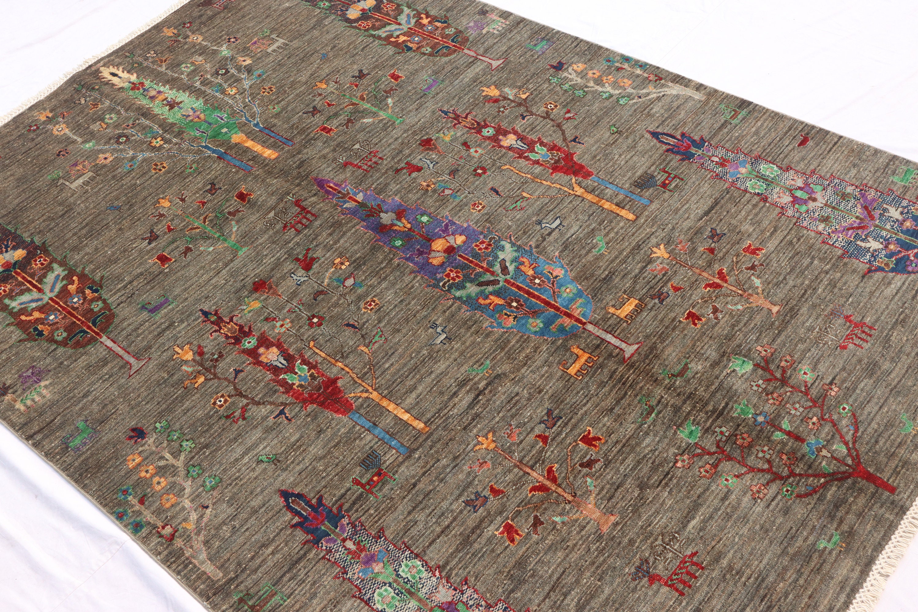 6X8 FT Tree Gabbeh Rug - Tree of Life Persion Style Hand Knotted Gabbeh ...
