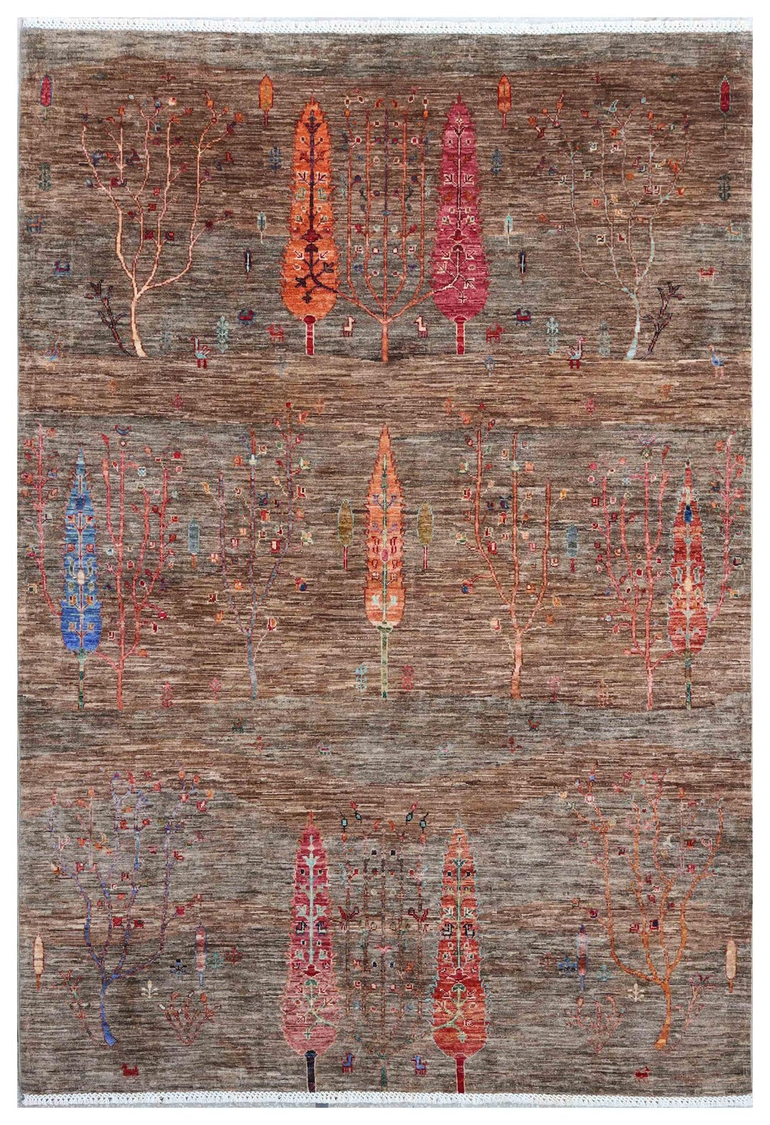 6X8 FT Tribal Luri Gabbeh Gray Color Rug - Afghan Hand Knotted Veg Dyes ...