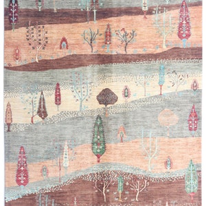 7X10 Tree Gabbeh Rug - Tree of Life Persion Style Hand Knotted Gabbeh Rug - Living Room Rug - Bed Room Rug - Bed Room Rug - Afghan Rug.