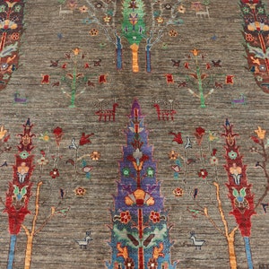 6X8 FT Tree Gabbeh Rug - Tree of Life Persion Style Hand Knotted Gabbeh ...