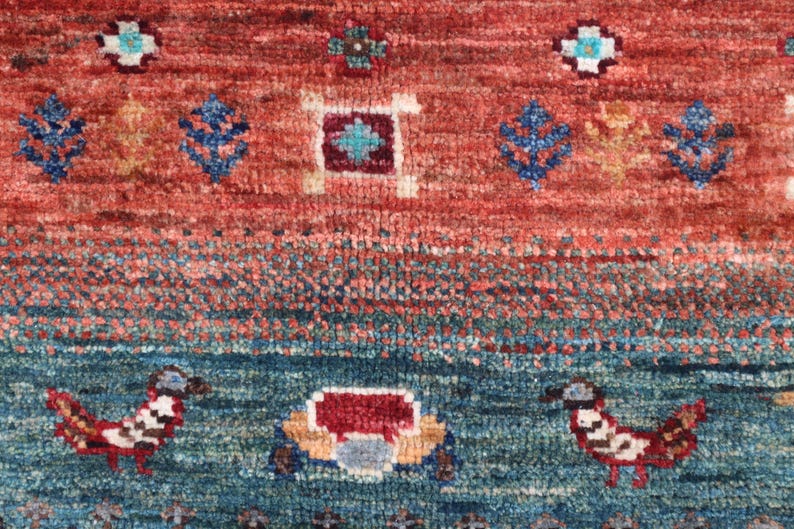 Persion Rug Figures 6X9FT Animal Print Gabbeh Rug - Persion Style Hand Knotted Gabbeh Rug ...