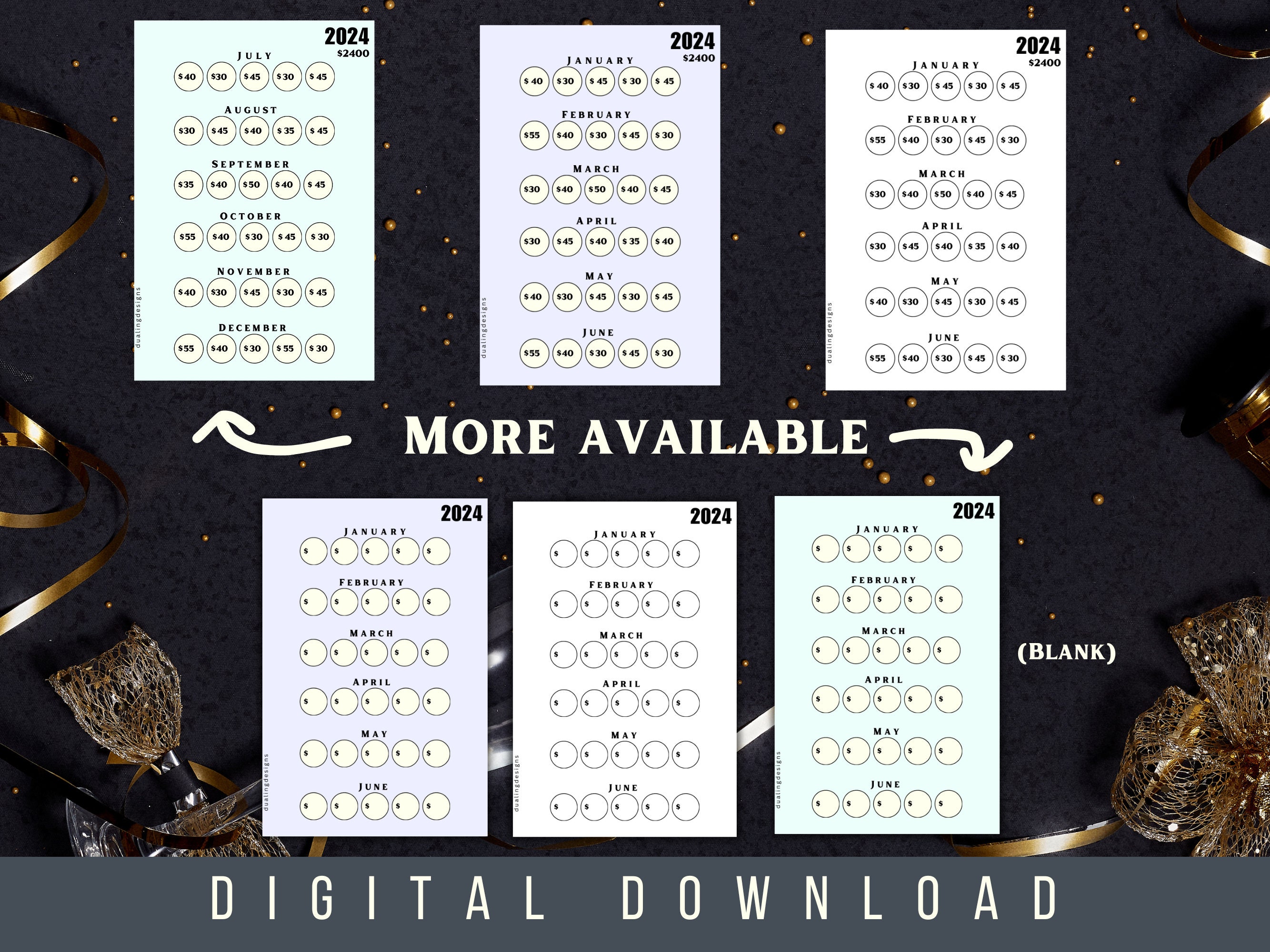 Printable New Years Savings Challenge Blank A6 4x6 white - Etsy