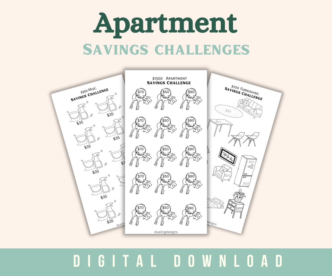 Apartment Bundle Savings Challenge Printable Rent Savings Challenge