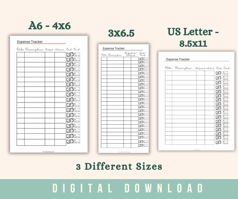 Printable Expense Tracker Spending Tracker Budgeting Sheet Money ...