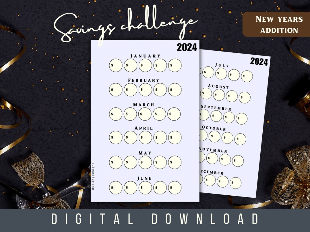 Printable New Years Savings Challenge Blank A6 4x6 Purple - Etsy