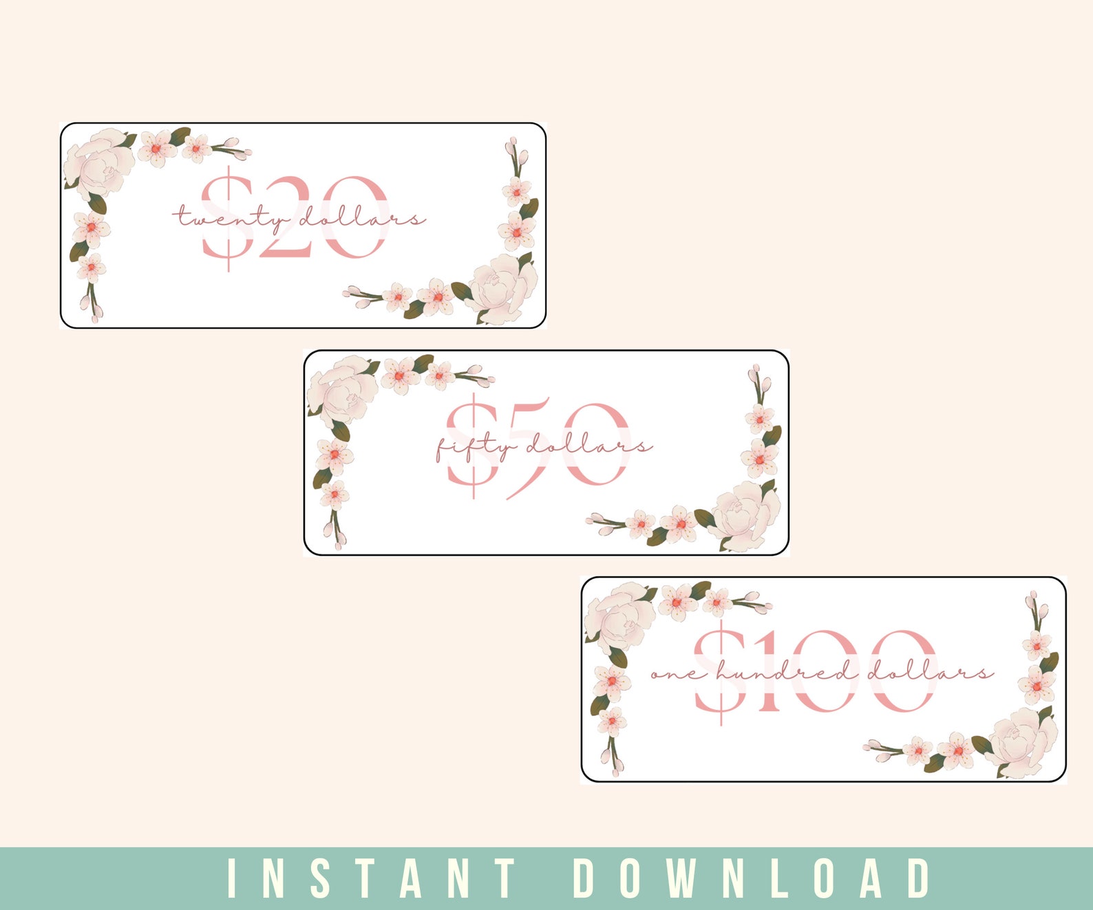 Pink Floral Money Placeholders for A6 Budget Binder (PDF Pattern) - Etsy