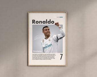 Digital Cristiano Ronaldo Poster Real Madrid Wall Art Cool Football Prints Gifts For Boys Ronaldo Real Madrid Decoration CR7 Wall Posters