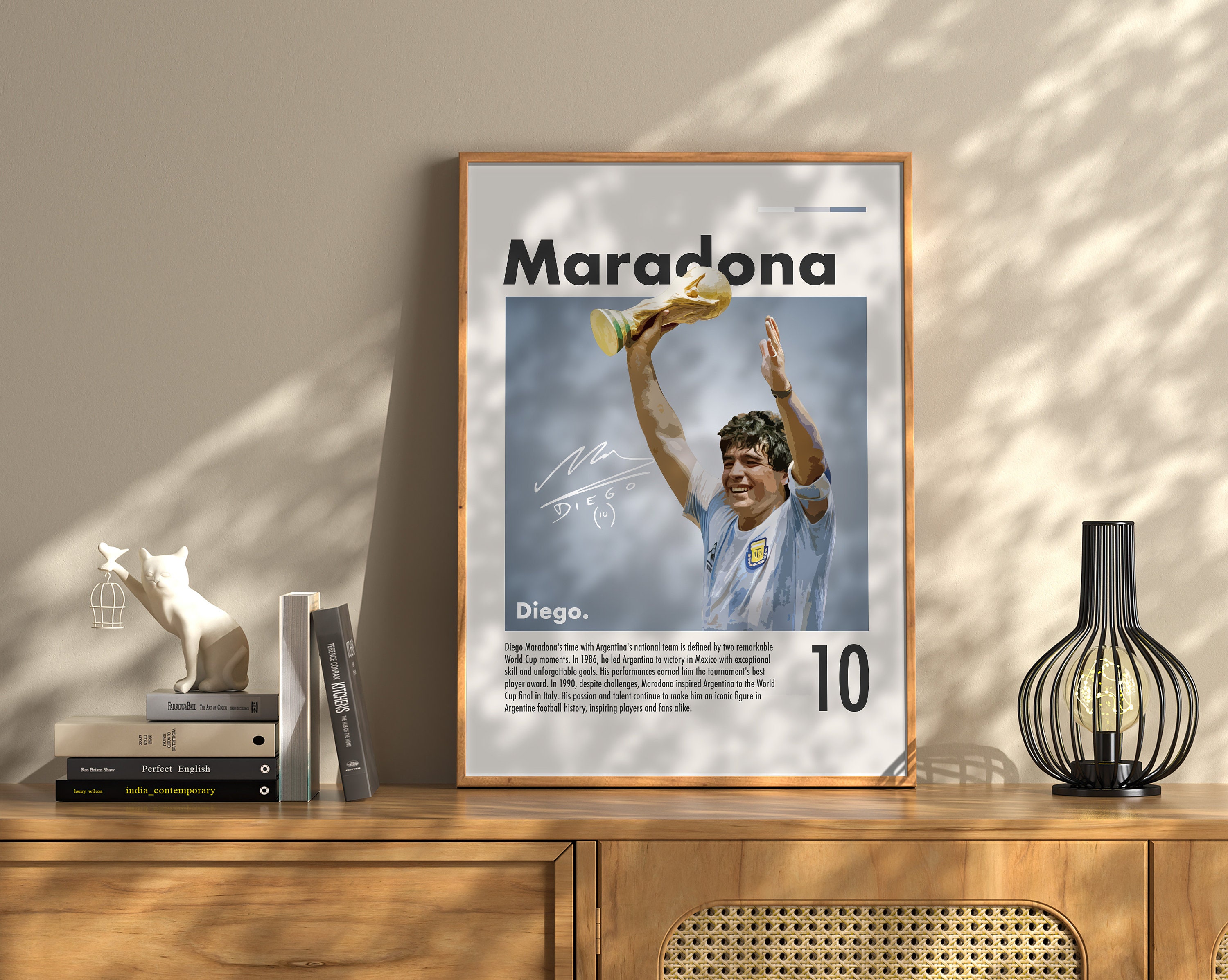 Poster Diego Maradona Su Tela – Quadro Decorativo 30x45 Cm Per Soggiorno, Camera Da Letto O Bar