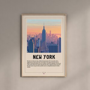 New York Vintage Poster Retro Amerika Wand Kunst ästhetische Dekoration Druckbare Traveler Prints Geschenke für Männer und Frauen bunte Wandbilder