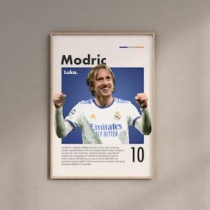 Luka Modric Poster Real Madrid Wall Art Cool Football Pints La Liga Team Poster Soccer Bedroom Decoration Gifts For Football Enthusiasts