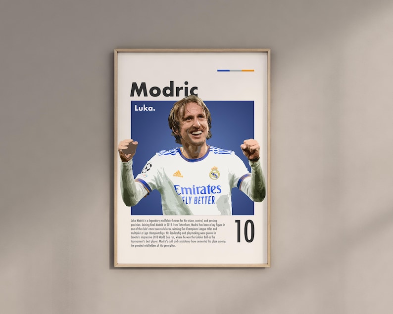 Luka Modric Poster Real Madrid Wall Art Cool Football Pints La Liga ...