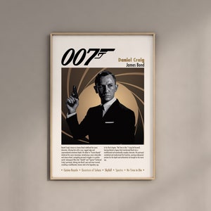 James Bond 007 Poster Daniel Craig Wall Art Skyfall Digital Prints Action Movie Bedroom Decoration Gifts For Men Spectre Movie Artwork