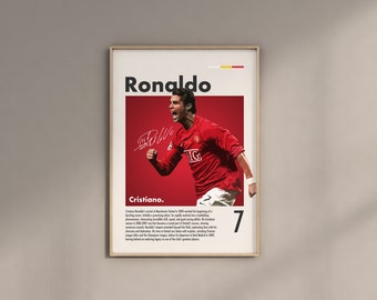 Digital Cristiano Ronaldo Poster Machester United Wall Art Cool Football Decoration Gifts For Boys Ronaldo Man Utd Prints Sport Soccer Decor