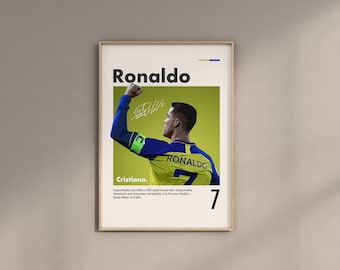 Printable Cristiano Ronaldo Poster Al Nassr Wall Art Nice Football Decor Gifts For Boys Ronaldo Al Nassr Prints Football Posters