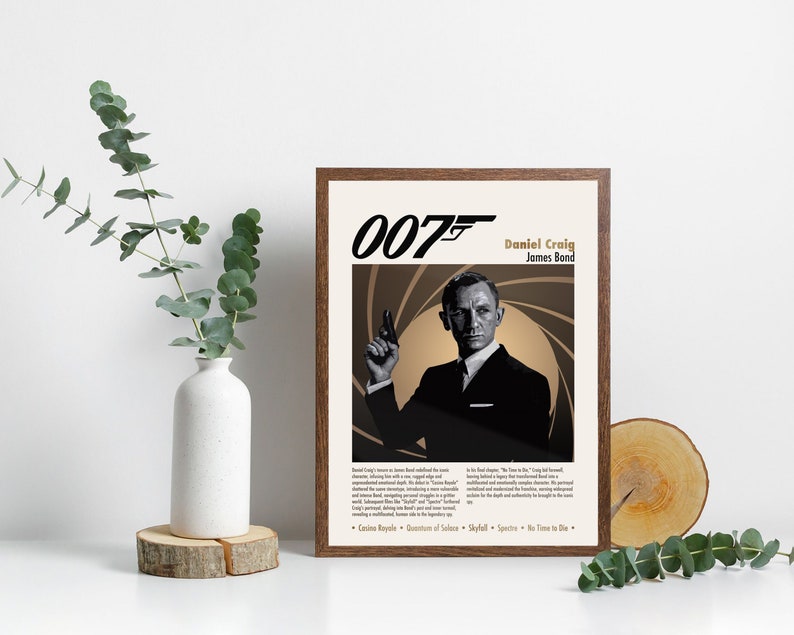 James Bond 007 Poster Daniel Craig Wall Art Skyfall Digital Prints ...