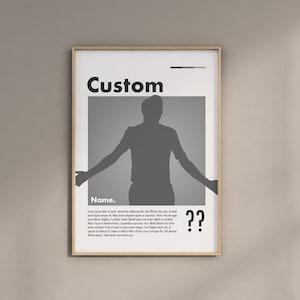 Custom Sports Wall Art Personalize Athlete Poster Footballer Customized Artwork Baseball Gifts Golf Sport Decoration Create Your Own Athlete