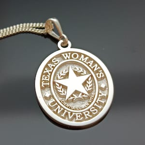 925 Sterling Silver University Logo Necklace – Elegant Graduation and Alumni Gift