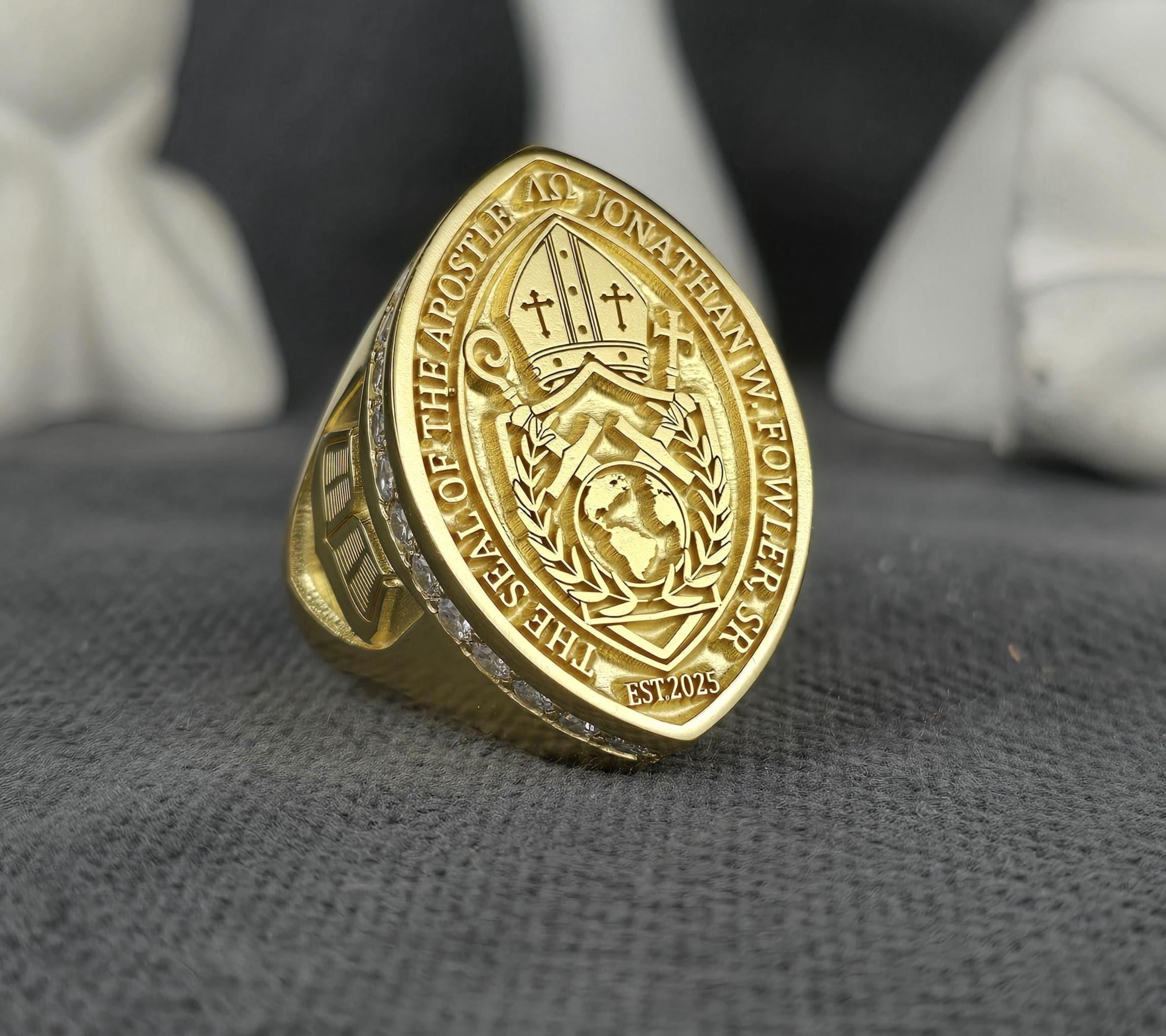 Bishop Ring | Custom Gold Signet Ring | Clergy Seal Ring for Men ...