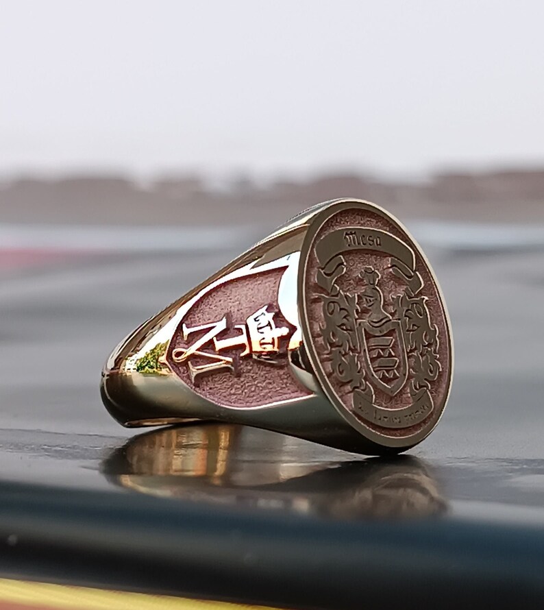 Custom Ring With Personalized Gold and Silver, Family Crest Coat of ...