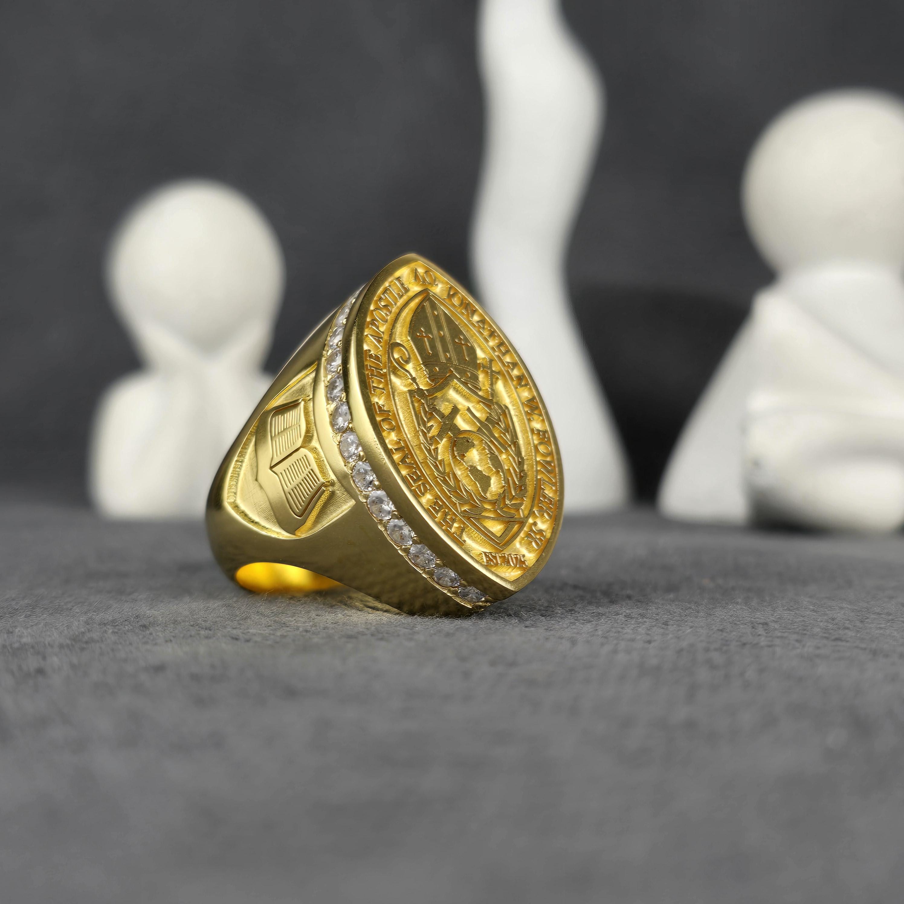 Ministers Rings Bishop Ring | Custom Gold Signet Ring | Clergy Seal Ring for Men ...