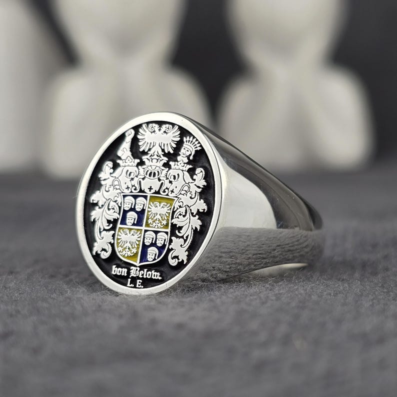 Heraldic Signet Ring Coat of Arms Ring Medieval Family Crest Ring ...