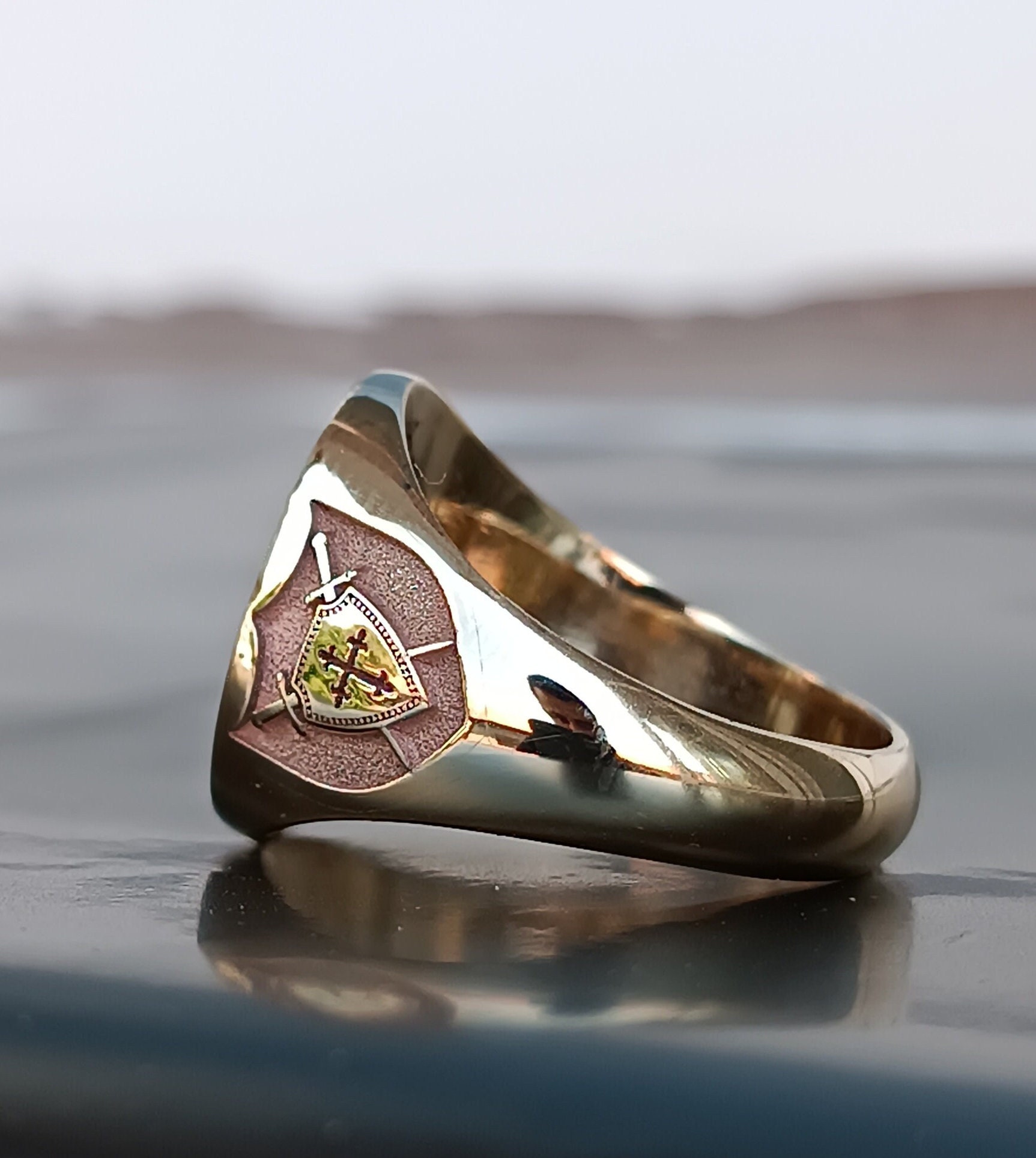 Custom Ring With Personalized Gold and Silver, Family Crest Coat of ...