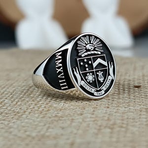Bruderschaft Ring / Griechischer Buchstabe Schmuck / Silber Siegelring / Silber Ring / personalisierter Siegelring