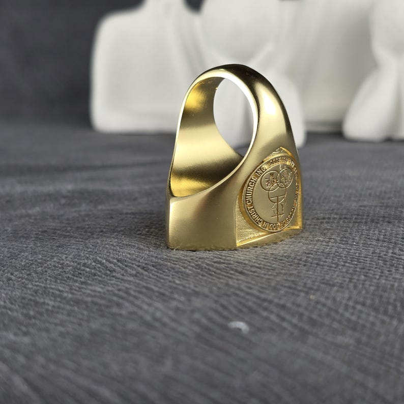Bishop Ring in Gold / Episcopal Ring With Purple Enamel / Christian ...
