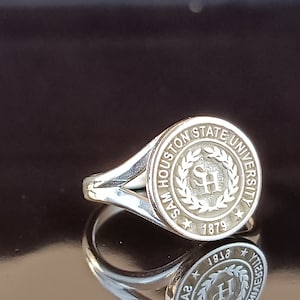 Graduation Ring / College Class Ring / Personalized University Ring / Custom Academic Jewelry / Silver Graduation Gift Ring