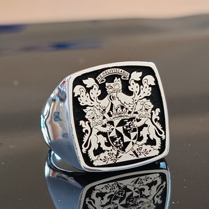 Wappen Ring, Familienwappen Ringe, Siegelring nach Maß, Familienwappen Siegelring Weihnachtsgeschenk