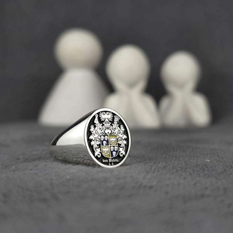 Heraldic Signet Ring Coat of Arms Ring Medieval Family Crest Ring ...