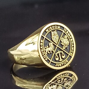 Benutzerdefinierte stoische Halskette, Kardinal Tugenden Halskette, Weisheit Halskette, stoisches Geschenk, stoischer vier Kardinal Tugenden Ring, stoischer Ring, Gerechtigkeit Weisheit