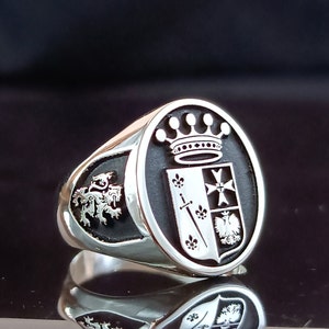 Coat of Arms Ring, Family Crest Rings, Custom Signet Ring, Crest Ring, Family Crest Signet Ring Christmas Gift