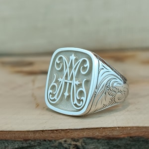 Monogram Signet Ring: Personalized Gold Filled (Men's Custom Size)