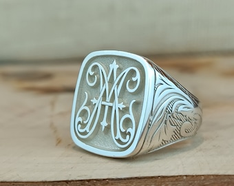 Name Ring / Gold ring for men / ring for him / personalized ring / Gold Filled / Gold Ring / Monogram ring / Logo Ring / Signet Ring